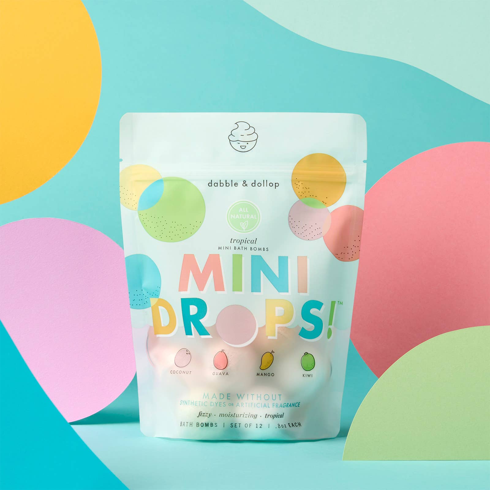 Mini Drops® Bath Bombs - All - Natural Tropical Scents - Free Living Co