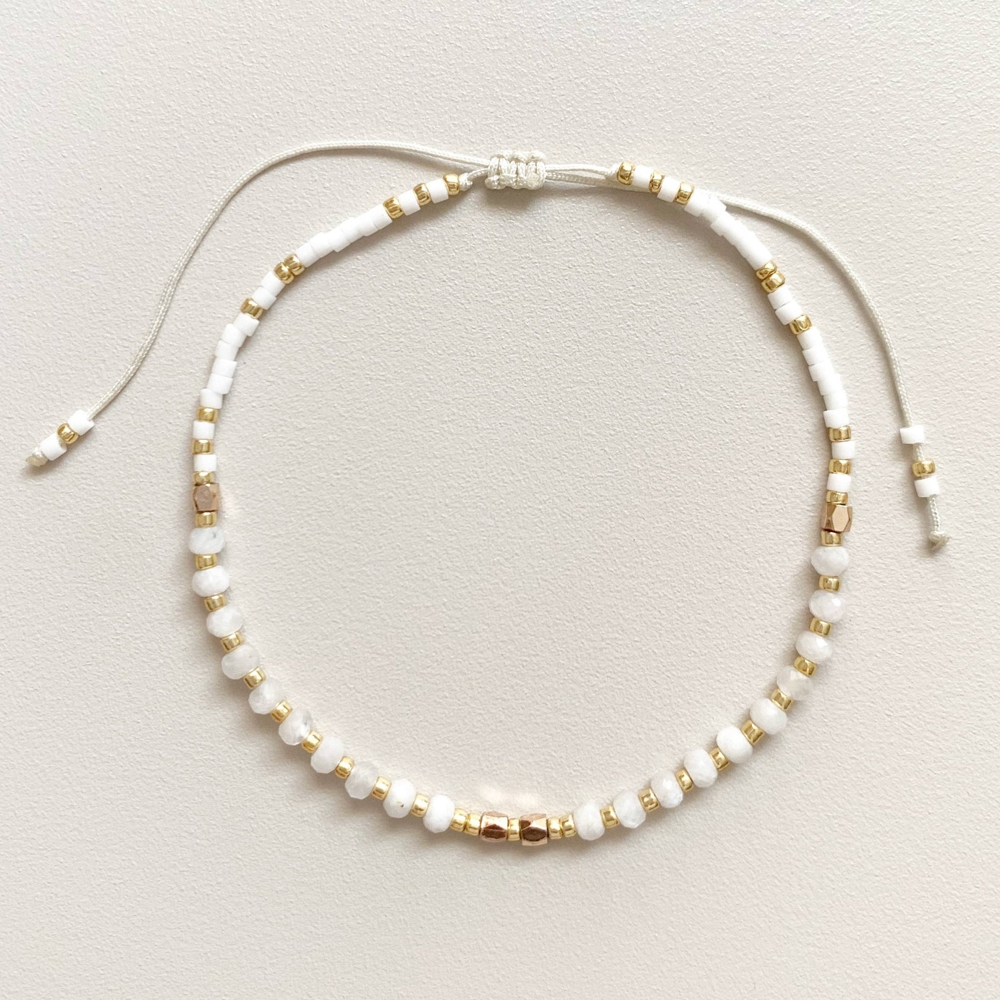 Moonstone Healing Gemstone Stacking Bracelet - Free Living Co