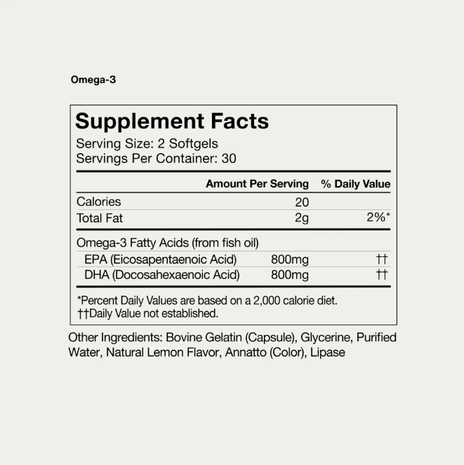 Omega 3 - Cognitive Function, Foundational Health - Free Living Co