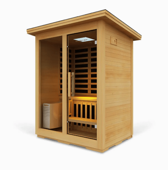 Outdoor Combination 2 Person Traditional Stone Heater + Low EMF/ELF Infrared Sauna - Free Living Co