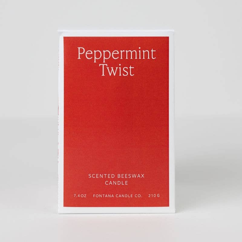 Peppermint Twist Essential Oil Beeswax Jar Candle: Non - Toxic - Free Living Co