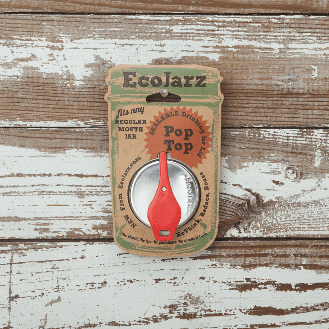 PopTop Sealable Drinking Jar Lid - Regular Mouth - Free Living Co