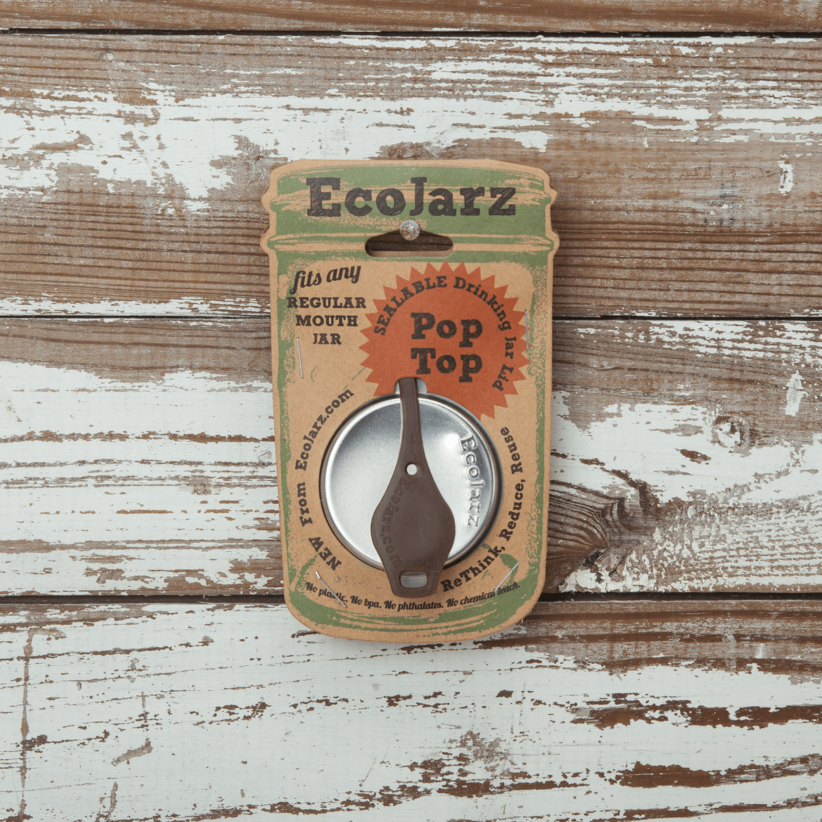 PopTop Sealable Drinking Jar Lid - Regular Mouth - Free Living Co