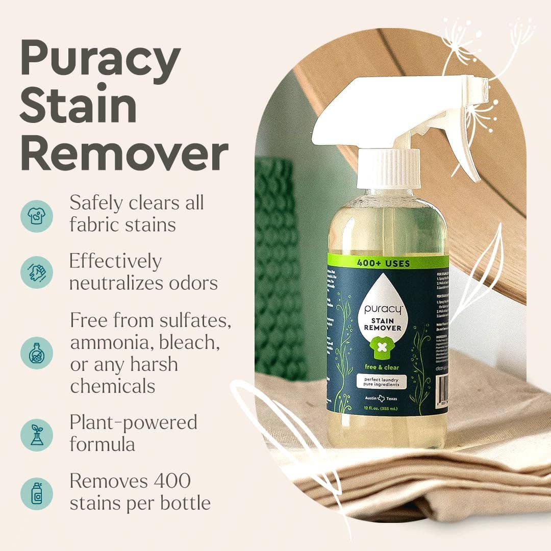 Puracy Natural Laundry Stain Remover - Free Living Co