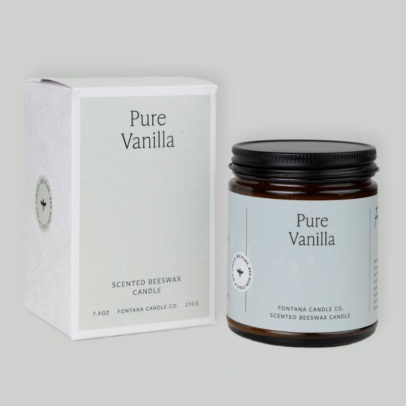 Pure Vanilla Essential Oil Beeswax Jar Candle: Non-Toxic - Free Living Co