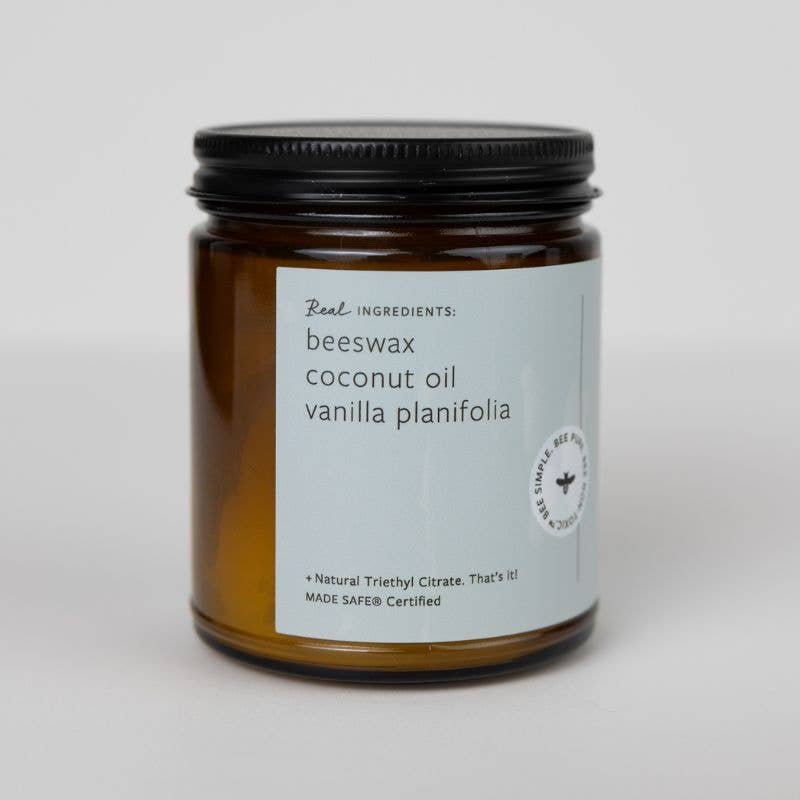 Pure Vanilla Essential Oil Beeswax Jar Candle: Non - Toxic - Free Living Co