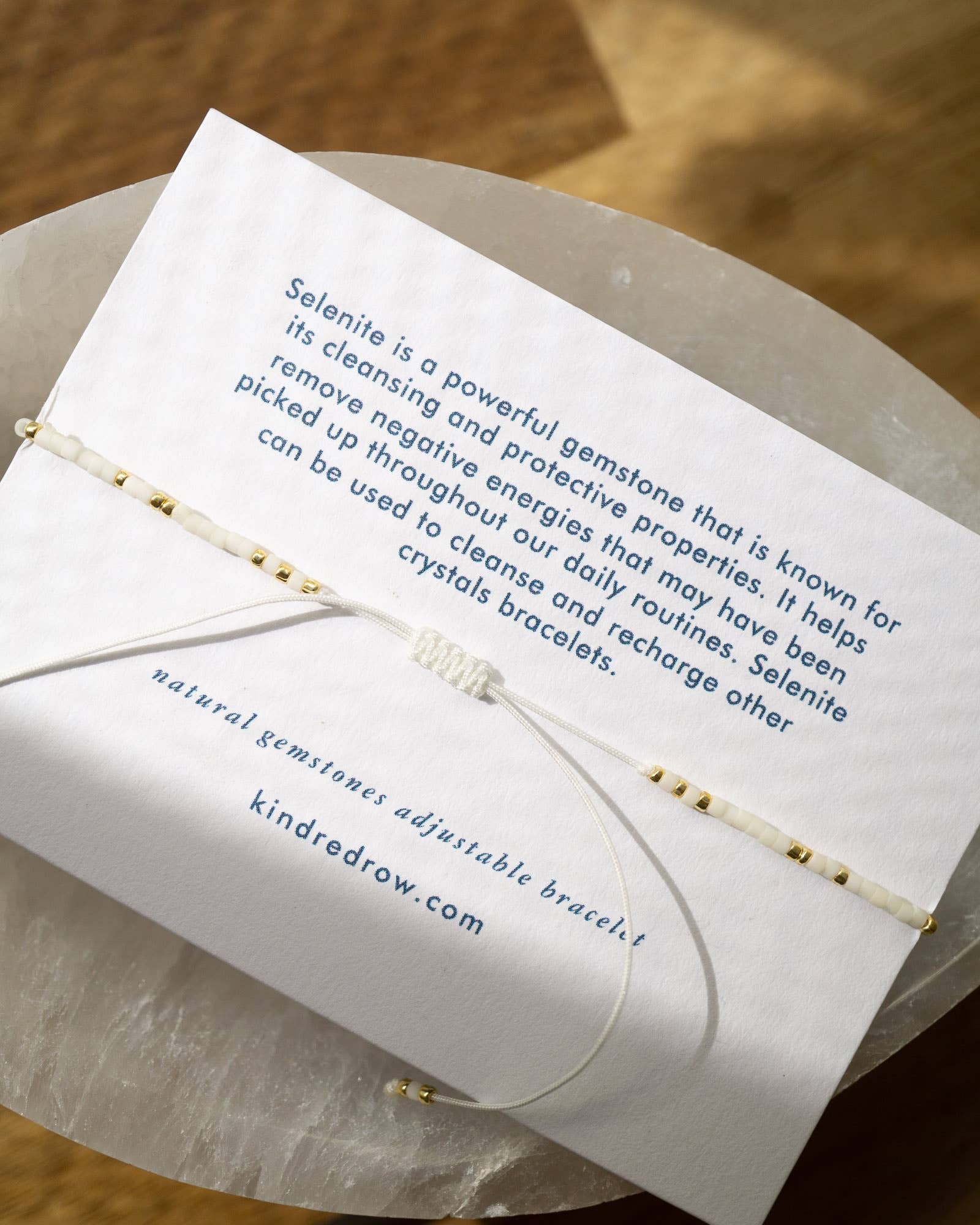 Selenite Healing Gemstone Stacking Bracelet - Free Living Co