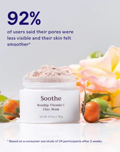 Soothe Rosehip Vitamin C Clay Mask - Free Living Co