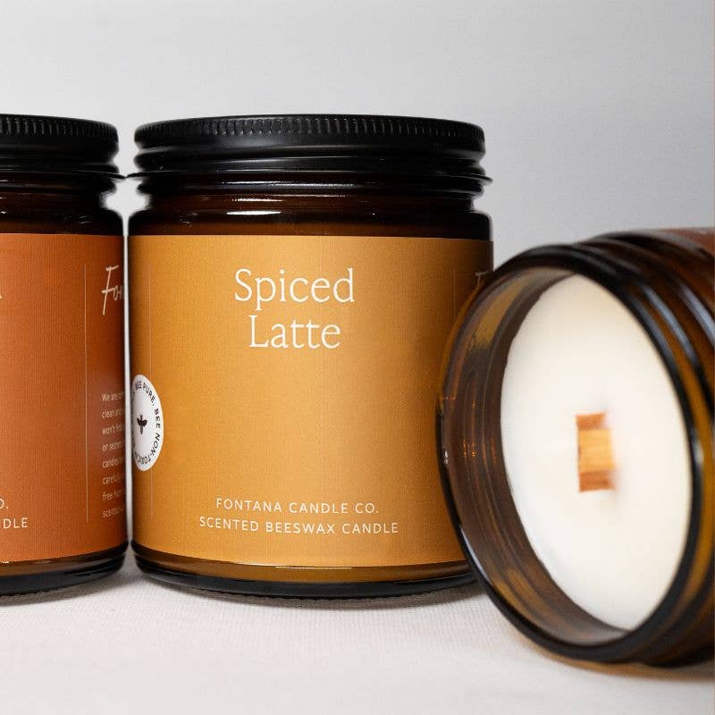 Spiced Latte Essential Oil Beeswax Jar Candle: Non - Toxic - Free Living Co