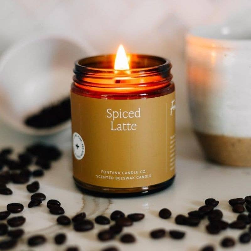 Spiced Latte Essential Oil Beeswax Jar Candle: Non - Toxic - Free Living Co