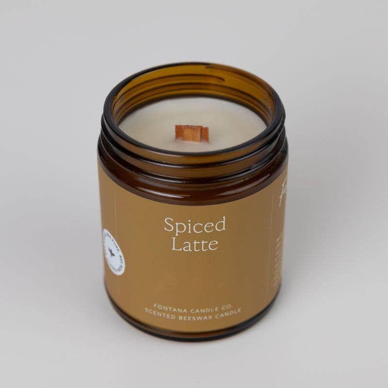 Spiced Latte Essential Oil Beeswax Jar Candle: Non - Toxic - Free Living Co