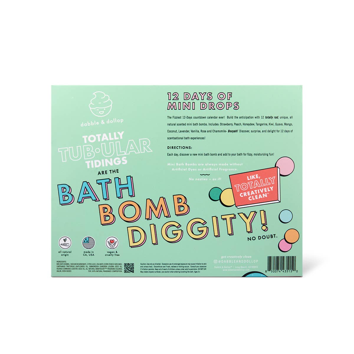 12 Days of Mini Drops® Bath Bomb Countdown Calendar - Free Living Co