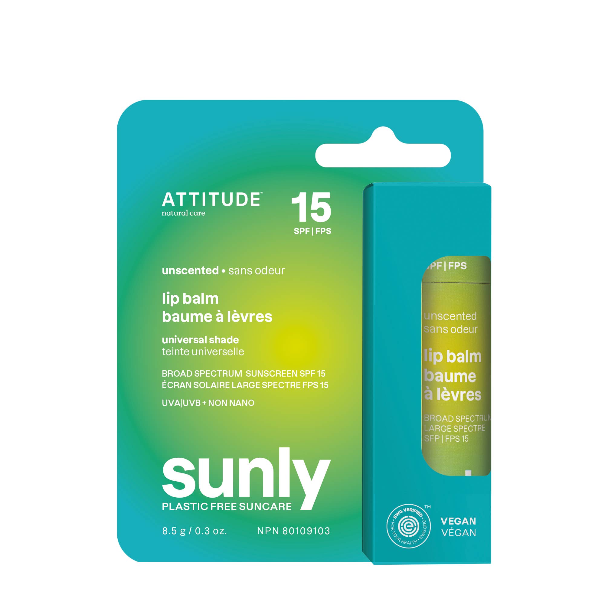 Sunly - Lip Balm - Tinted - Unscented - 15 SPF - 8.5 g