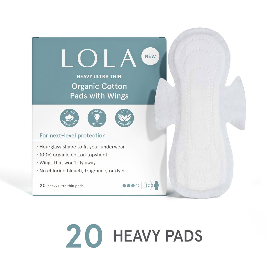 20ct Ultra Thin Pads w/ Wings, Heavy - Free Living Co