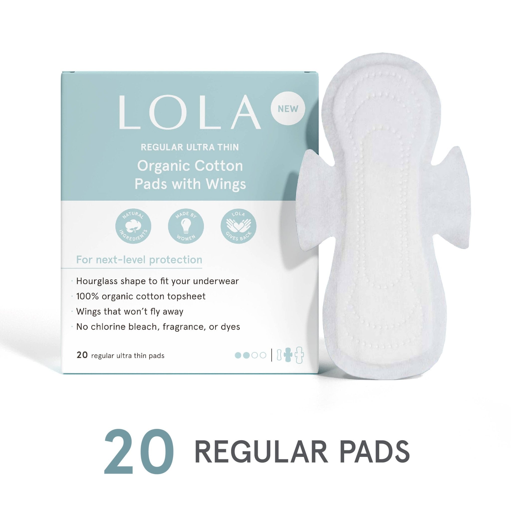 20ct Ultra Thin Pads w/ Wings, Regular - Free Living Co