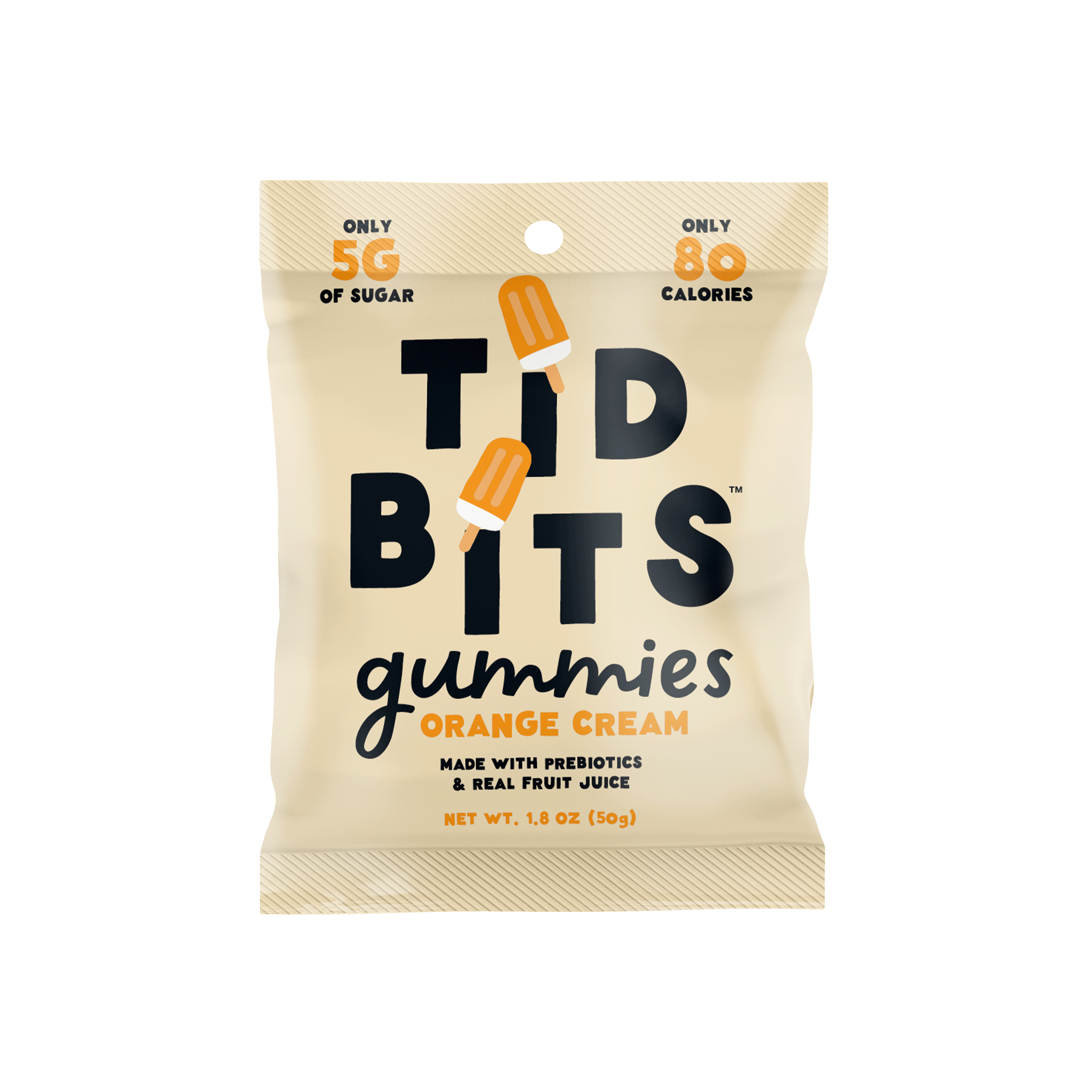 Orange Cream Gummy Candy - Low Sugar 5g, Prebiotics