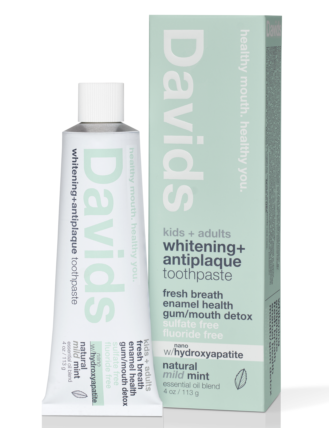 Davids kids + adults nano-hydroxyapatite premium toothpaste  /  mild mint