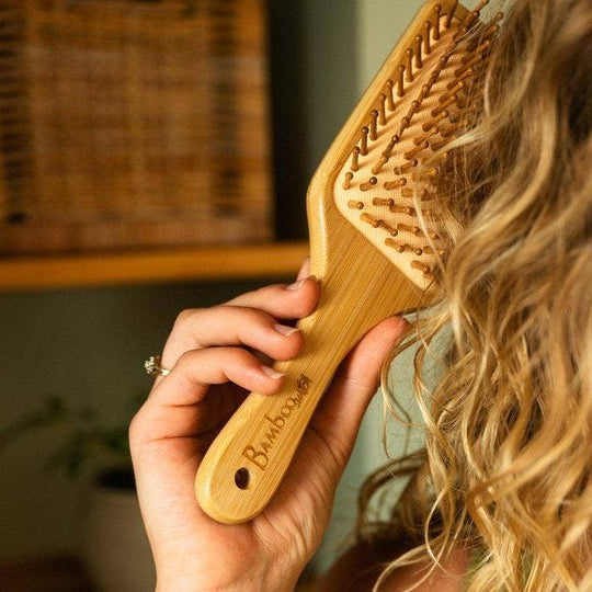 Bamboo Paddle Hairbrush - Free Living Co