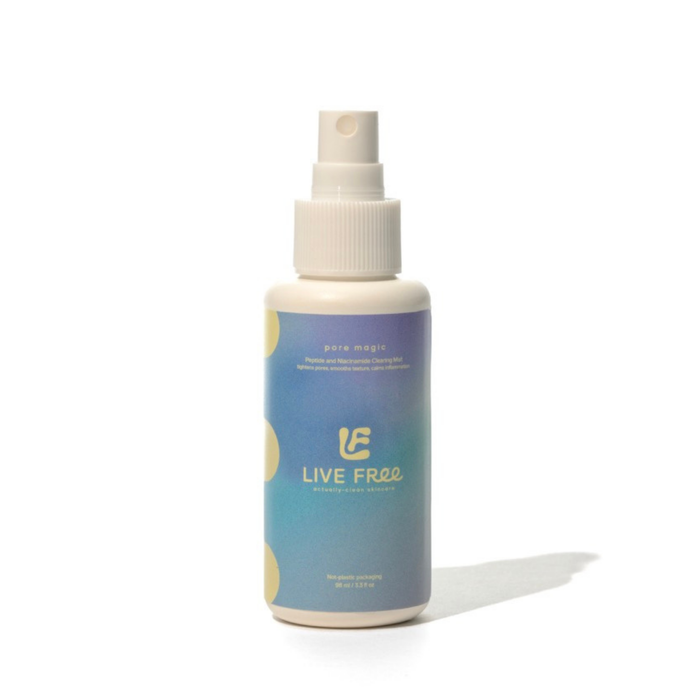 Pore Magic Peptide and Niacinamide Toner Mist product front view, pore minimizing calming spray for teens