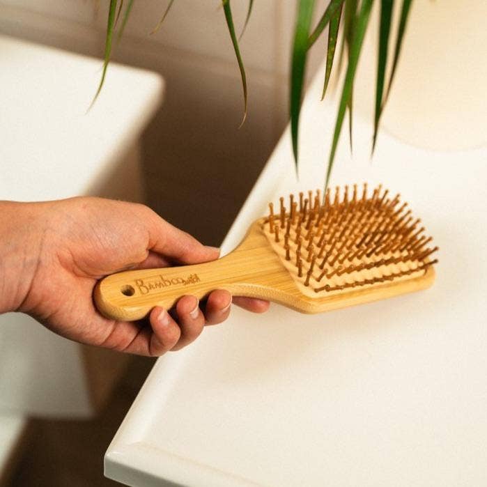 Bamboo Paddle Hairbrush - Free Living Co