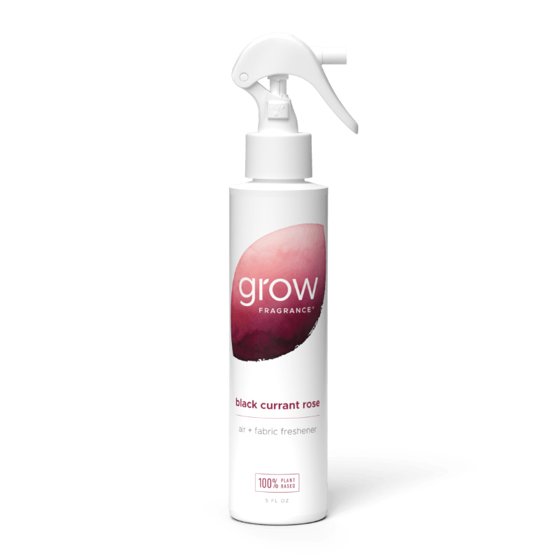 Black Currant Rose Air Fabric Spray bottle front view organic botanical formula