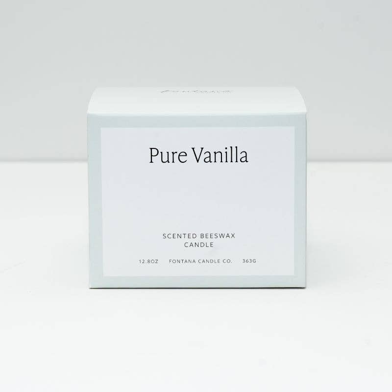 Pure Vanilla Essential Oil Beeswax 3 Wick Candle: Non-Toxic