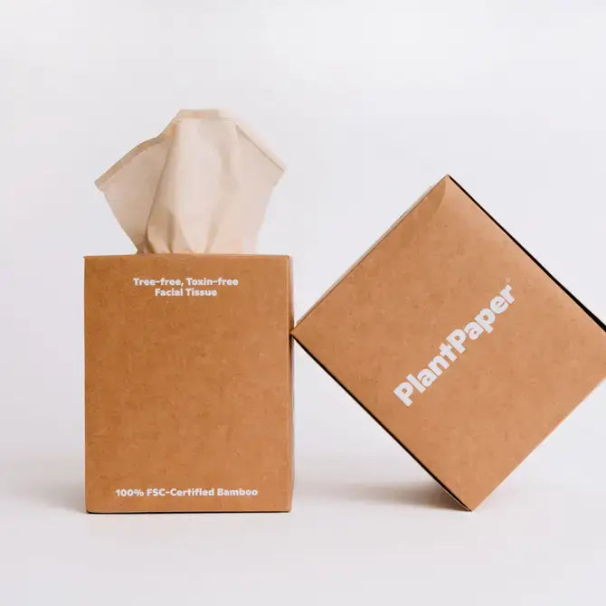 Unbleached 3-ply Bamboo Facial Tissue product view, eco-friendly natural bamboo tissue box