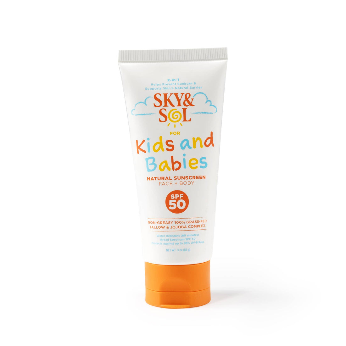 Sky and Sol Kids Babies Sunscreen front product view natural formula
