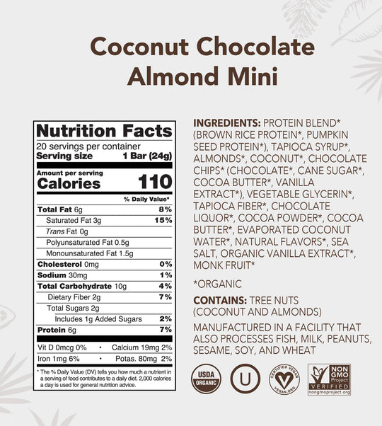 Mini Bars - Coconut Chocolate Almond