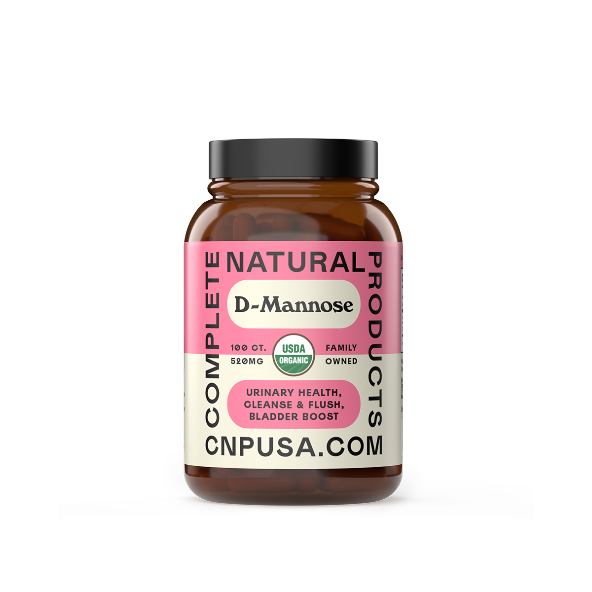 Organic D-Mannose Capsules 2025 front bottle label urinary health supplement