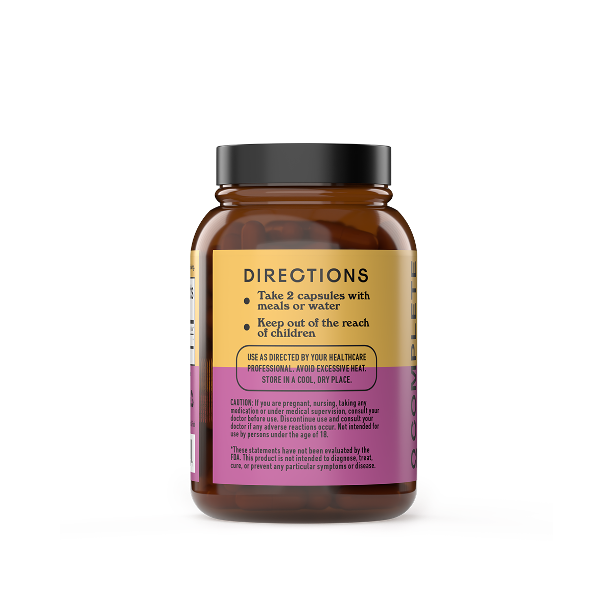 Organic Echinacea Capsules directions of use panel