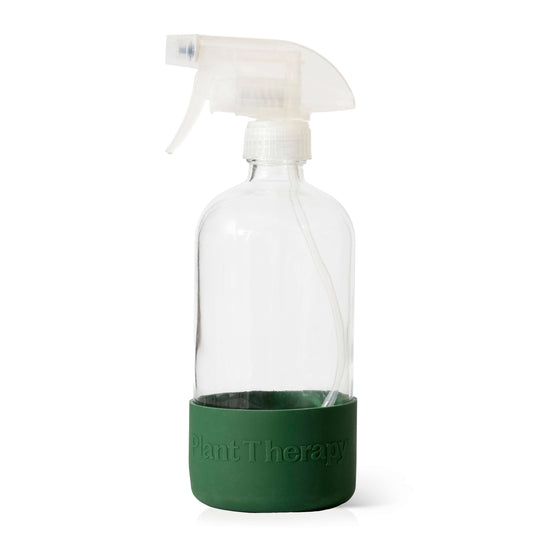 Glass Spray Bottle with Forest Green Sleeve