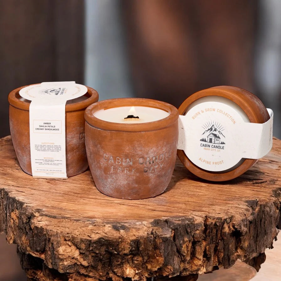 Palo Santo Non-Toxic Burn & Grow Coco Wax Candle | Cabin Candle Park City