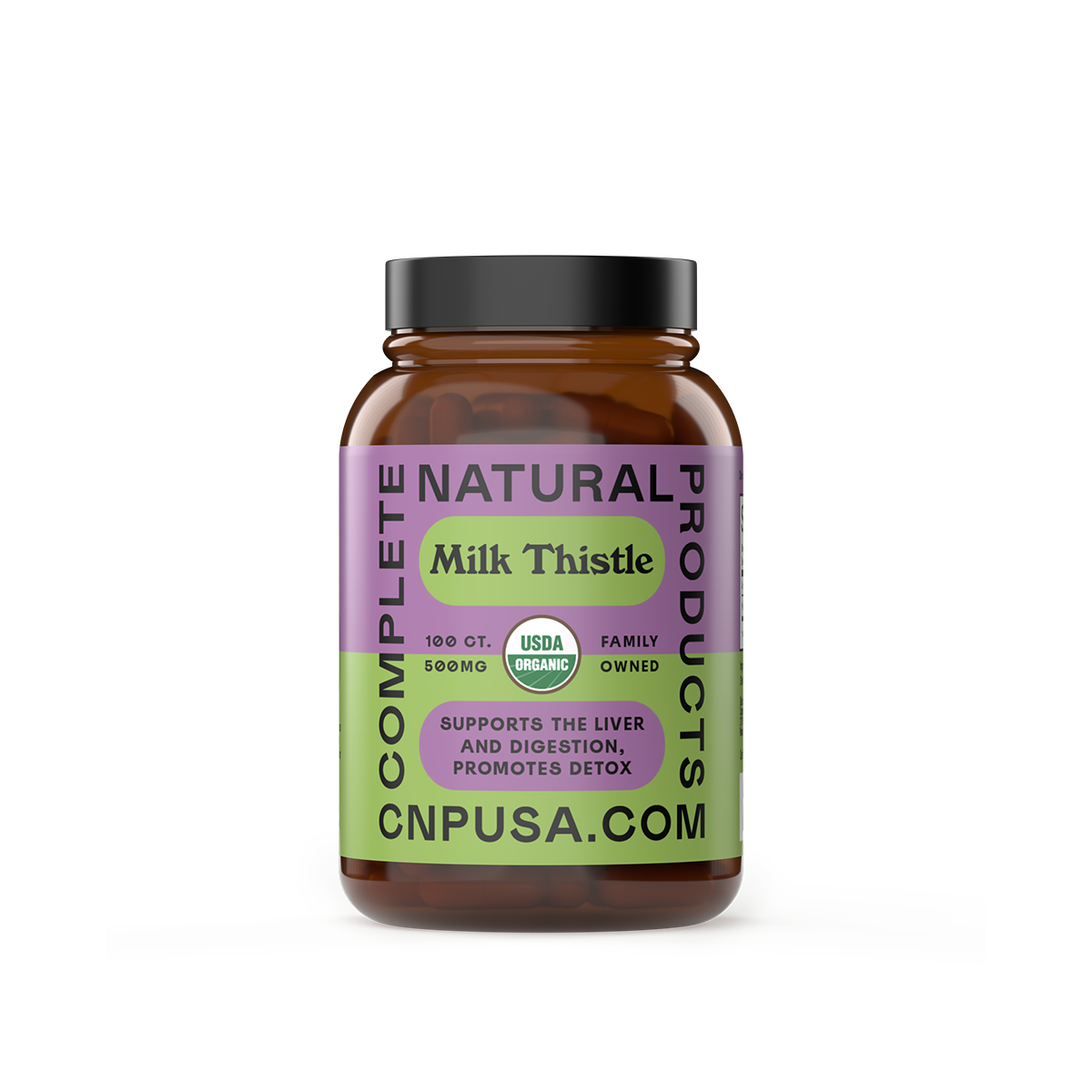 Organic Milk Thistle Capsules 2025 front bottle label liver support supplement