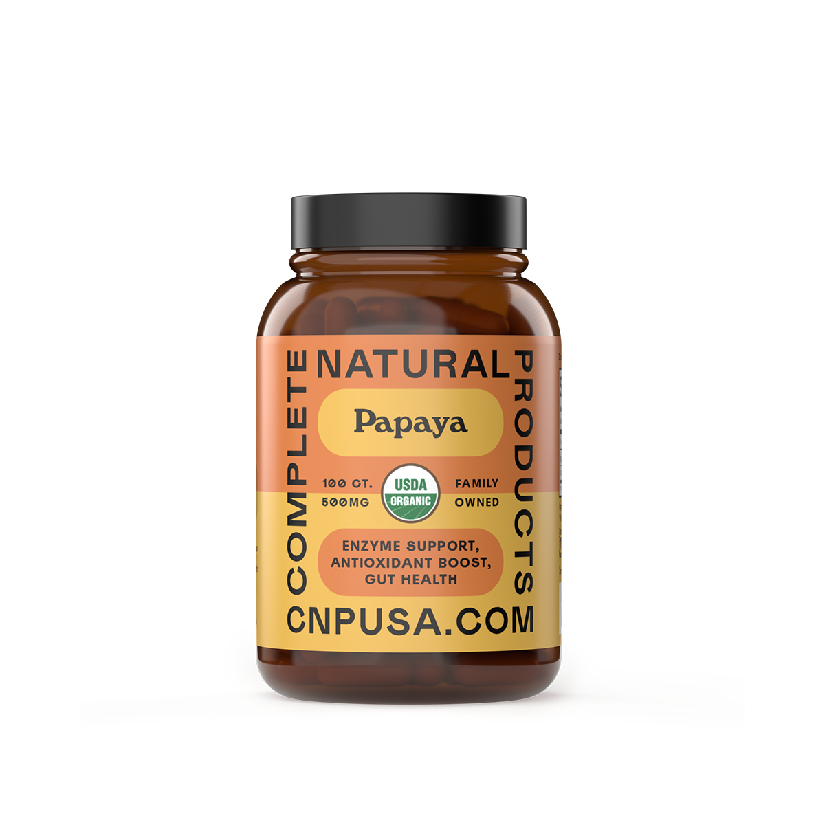 Organic Papaya Capsules 2025 front bottle label digestive enzyme supplement