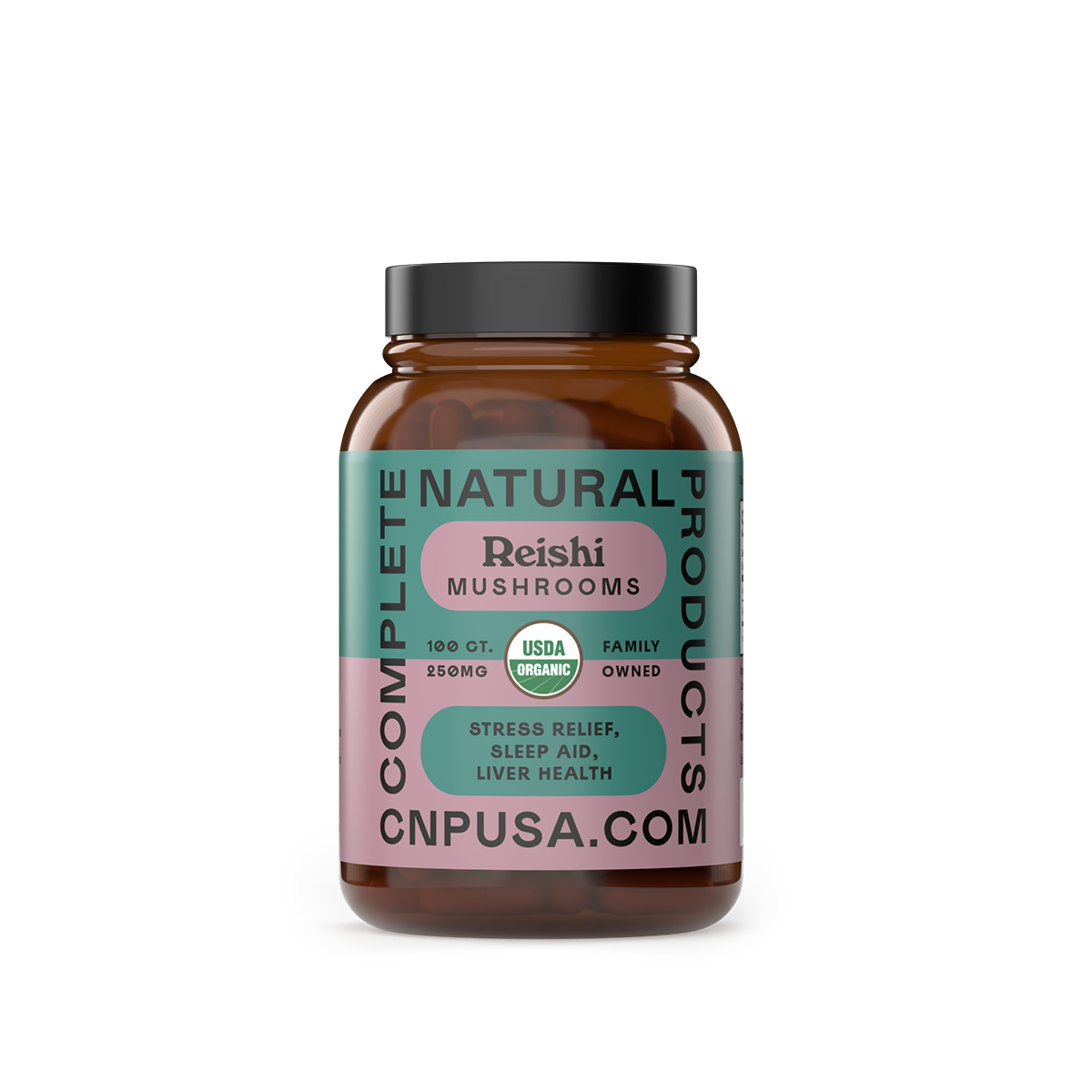 Organic Reishi Capsules 2025 front bottle label adaptogenic mushroom supplement