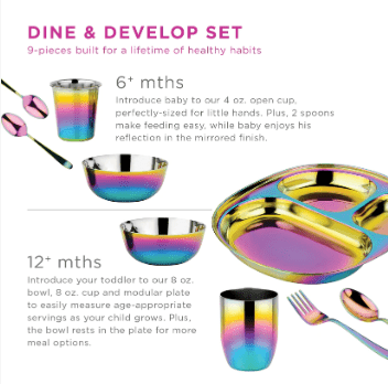 Dine & Develop Stainless Steel 9 pc Set - Free Living Co