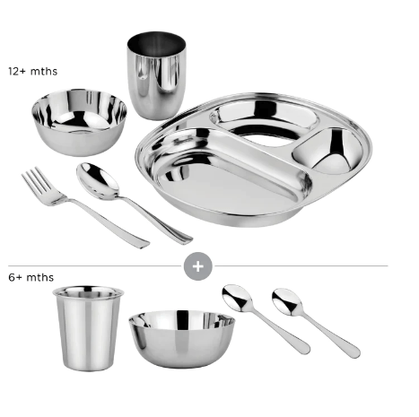 Dine & Develop Stainless Steel 9 pc Set - Free Living Co