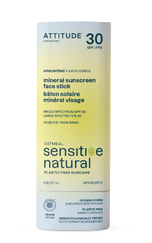 Mineral sunscreen stick for sensitive skin