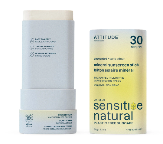 Mineral sunscreen stick for sensitive skin