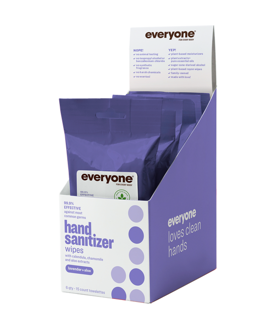 Lavender + Aloe Resealable Hand Sanitizer Wipes