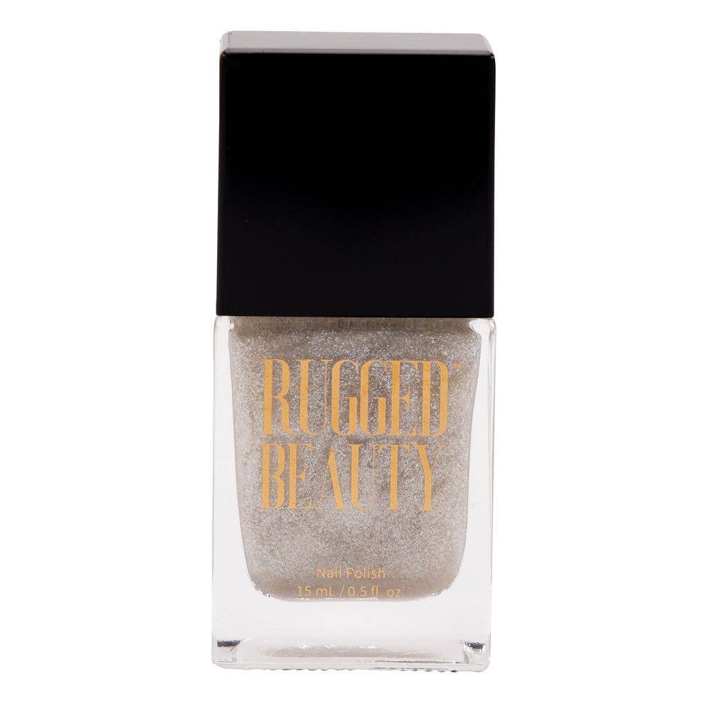 Frostbite Shimmery Nail Polish product bottle view, icy blue shimmer nail color
