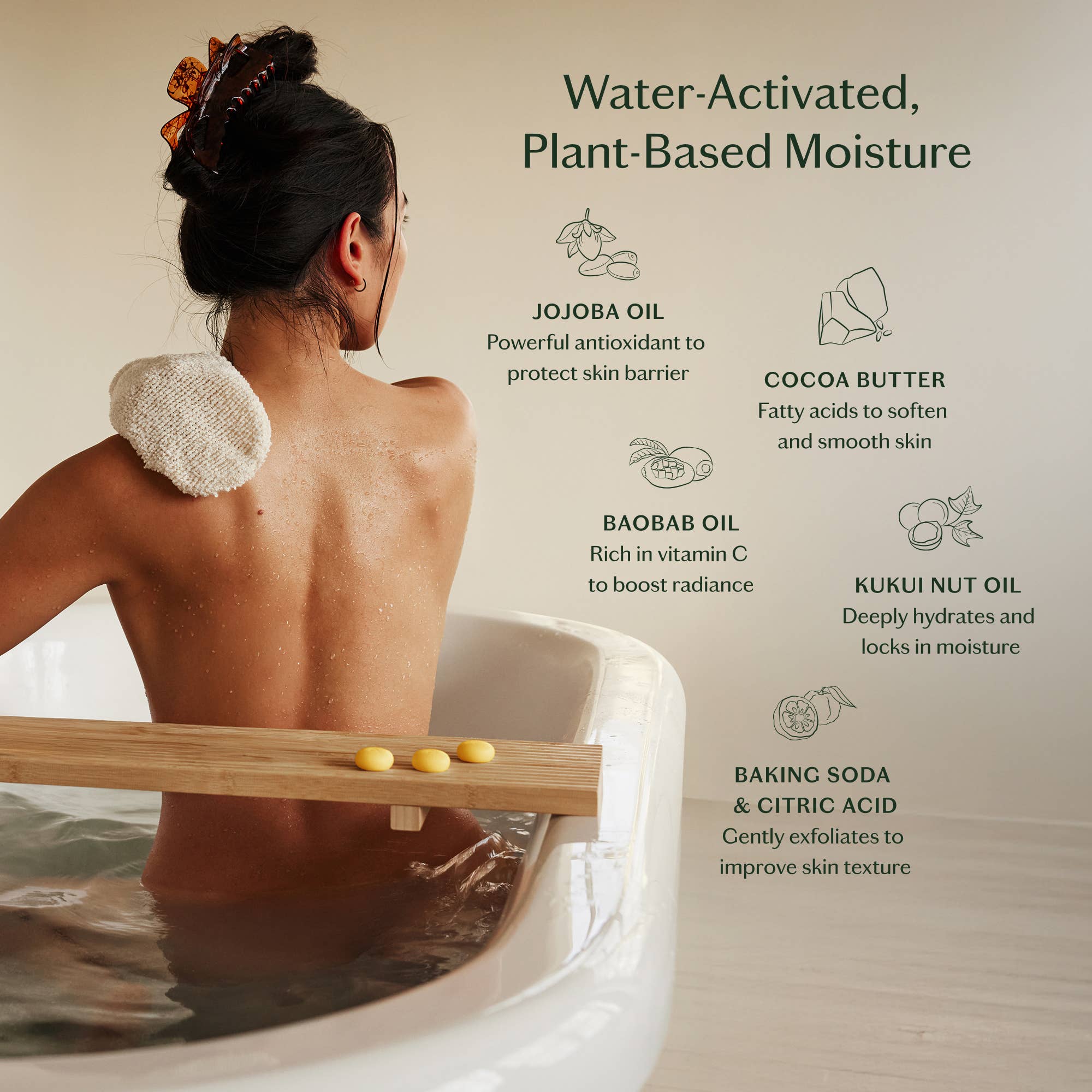 Amber & Vanilla Pebble | Deep Moisturizing Bath & Shower Oil - Free Living Co