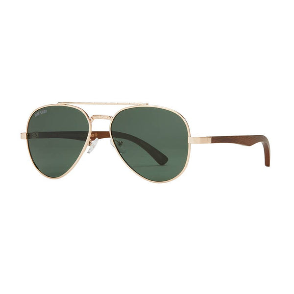 BP10364 - Mav - Gold / Walnut Wood / Grey Green Polarized - Free Living Co