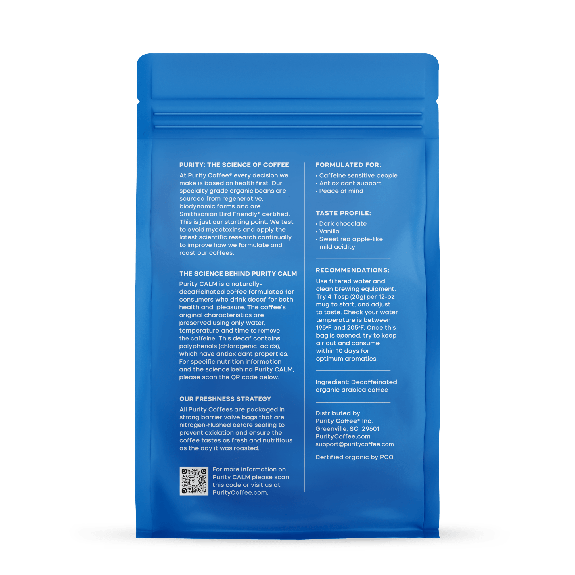 CALM: Decaf Ground Coffee - Free Living Co