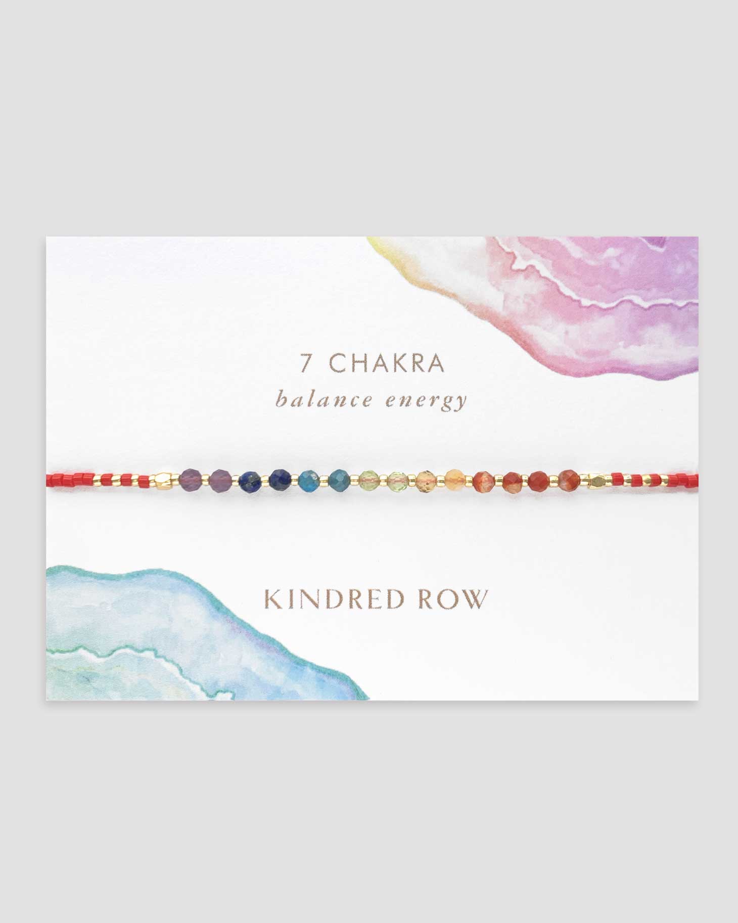 Chakra Rainbow Healing Gemstone Stacking Bracelet, Red - Free Living Co