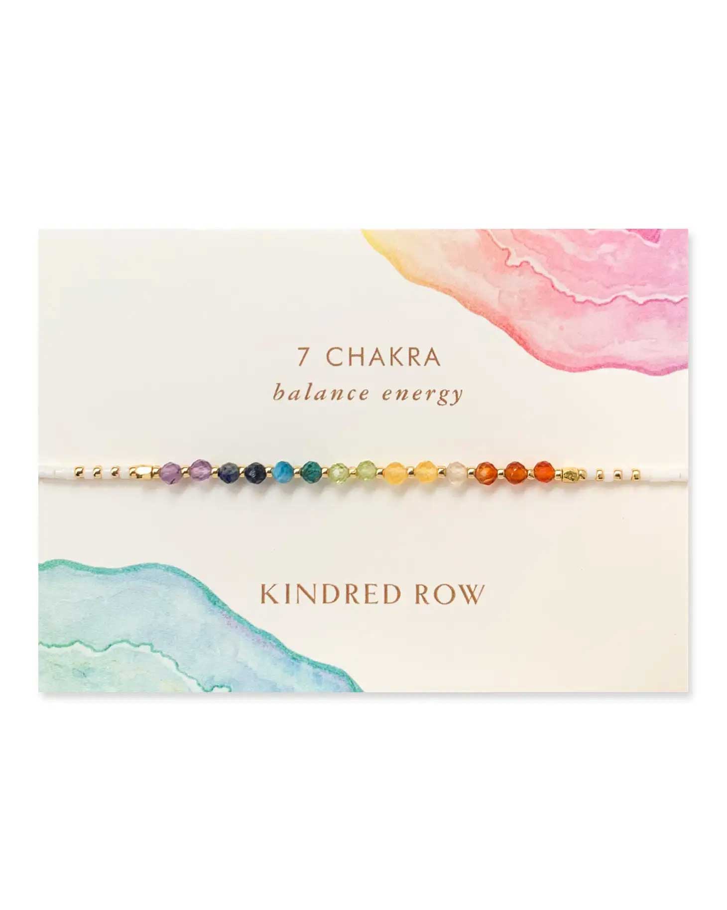 Chakra Rainbow Healing Gemstone Stacking Bracelet, White - Free Living Co
