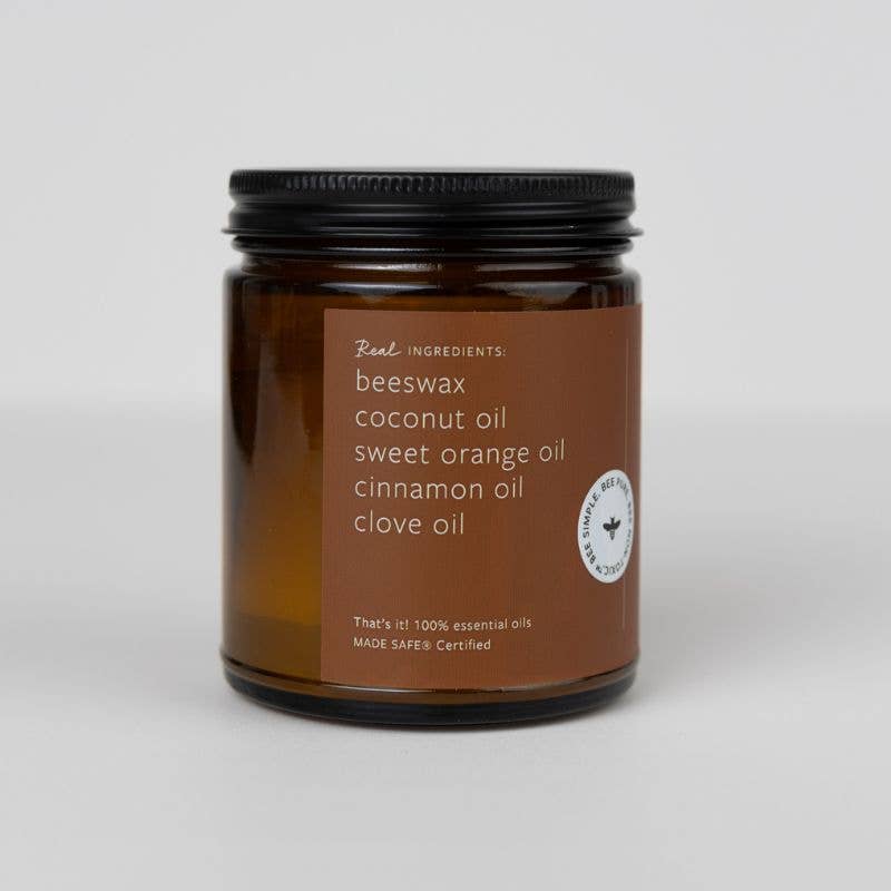 Cinnamon Orange Clove Beeswax & Essential Oil Jar Candle - Free Living Co