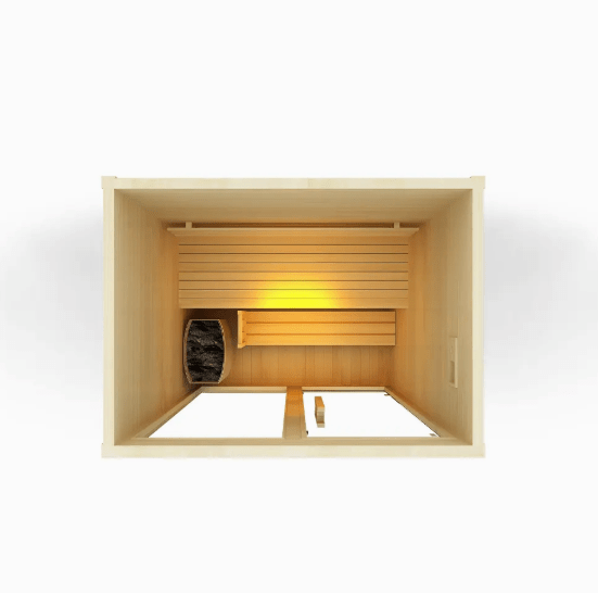 Combination 2 Person Traditional Stone Heater + Low EMF/ELF Infrared Sauna - Free Living Co