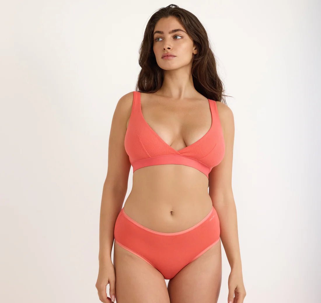 Core Rib Plunge Bralette - Organic Cotton - Free Living Co